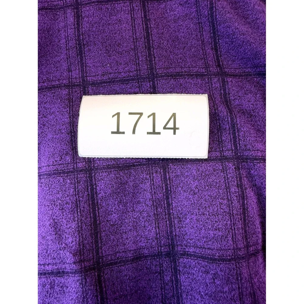 Ocean Pacific Jacket Mens 2XL Purple Black Plaid Cotton Full Zip Long Sleeve